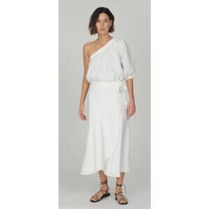 Seafolly Linen Cold Shoulder Top & Skirt Set in White